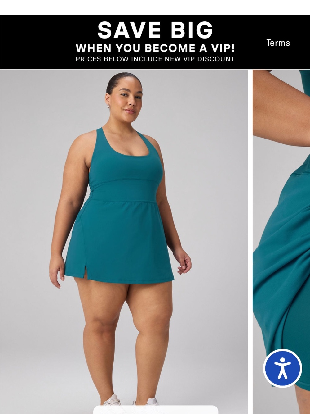 Fabletics Teal Define Performance Mini Dress XXL/1X NWT